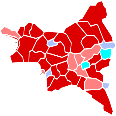 Nuance politique des communes de la Seine-Saint-Denis en 1981.