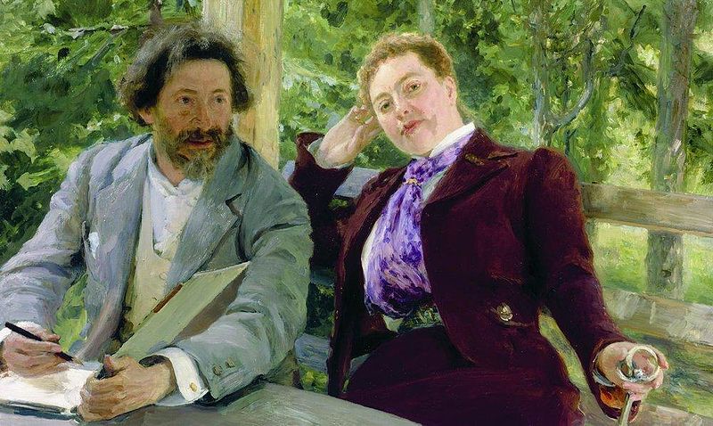File:Self portrait with Nordman by Repin.jpg