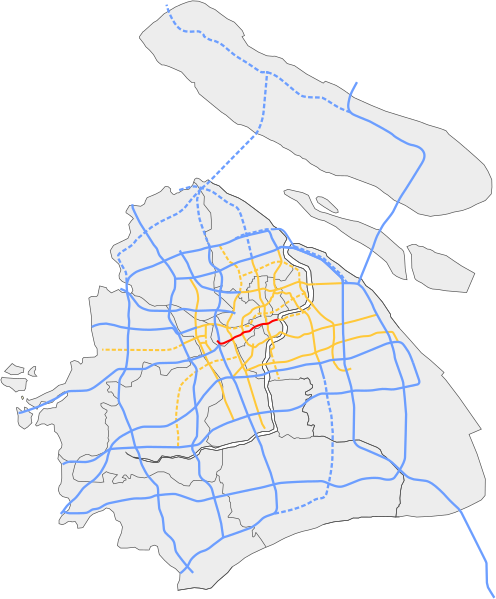 File:Shanghai Yanan Elevated Road map.svg