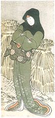 Iwai Hanshirō IV as Otoma, Daughter of Ohina from Inamuragasaki in Kamakura, actually Kikusui, the wife of Kusunoki Masashige