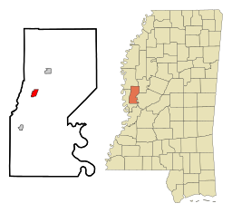 Ortens läge Sharkey County och countyts läge i Mississippi