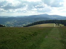 Blick vom Stübenwasen auf Todtnauberg und den Belchen