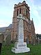 Věž kostela a válečný památník St. Kentigern, Irthington - geograph.org.uk - 496551.jpg