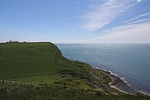 St Alban's Head, Dorset, seen from the SW Coast Path to the north.