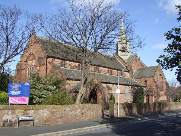 St Andrew's Church, at the junction of Graham Road and Meols Drive