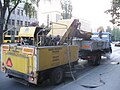 Star 1142 towing a street sweeper trailer on Zygmunta Krasińskiego avenue (1).jpg