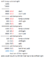 shifting right instead of shifting left, splitting apart shift and add