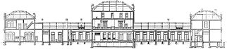 Arnhem railway station, cross section. 1865–1867.