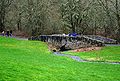 Stone bridge with walking path at w:Rood Bridge Park in w:Hillsboro, Oregon.