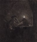 Student at a Table by Candlelight (Rembrandt van Rijn) - Gothenburg Museum of Art - G 556-1966