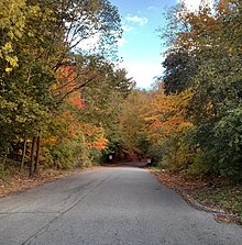 The road from Sunnybrook Health Sciences Centre down into Sunnybrook Park in the fall Sunnybrookpark -Fall (1).jpg