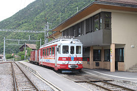 L'AOMC en gare d'Ollon.