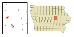 Tama County Iowa Incorporated and Unincorporated areas Garwin Highlighted.svg