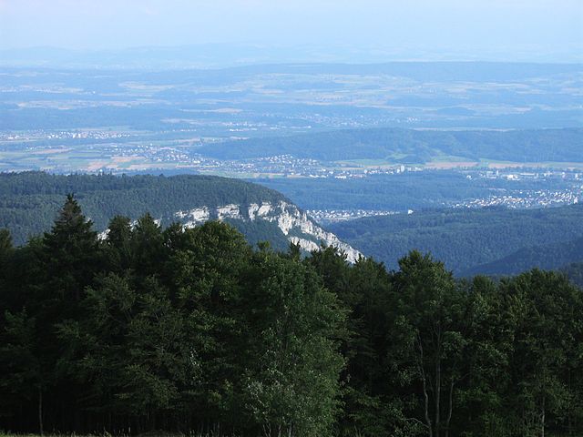 View from the Jura Mountains across the valley with Schwadernau in the distance