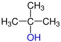 terc-Butanol, alcohol terciario (H3C)3-C-OH