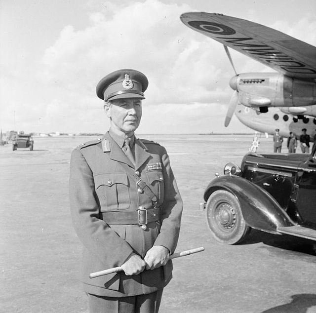 Lieutenant-General Sir Alan Cunningham, pictured at Lydda Airport in November 1945 on arriving to replace Field Marshal Lord Gort as High Commissioner