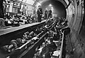 Aldwych tube station as an air raid shelter during The Blitz