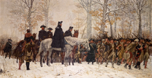 The March to Valley Forge, an 1883 painting by William B. T. Trego now part of the Museum of the American Revolution collection in Philadelphia The March to Valley Forge William Trego.png