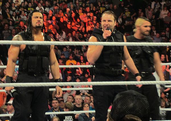 The Shield addresses the crowd during Raw in February 2013