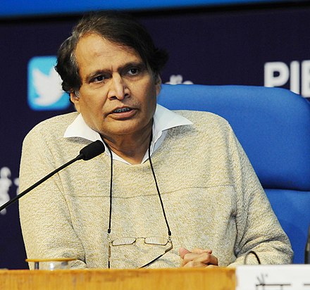 The Union Minister for Commerce & Industry, Shri Suresh Prabhakar Prabhu holding a Press Conference on the 3rd meeting of Council for Trade Development and Promotion, in New Delhi on January 08, 2018.jpg
