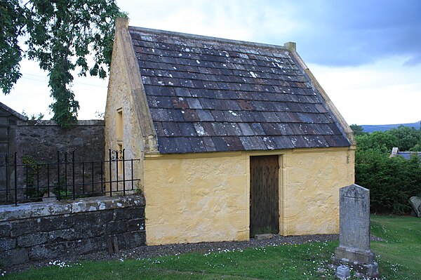 The vault of Sir James Melville in the Collessie churchyard, Fife.