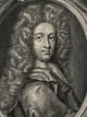 Engraving of head and shoulders of a man wearing a long wig