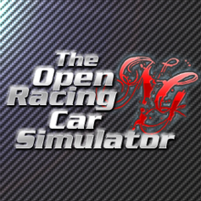 Obrázek na tmavém pozadí s textem „The Open Racing Car Simulator NG“