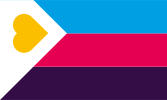 Polyamory Pride Flag (version designed by Red Howell in 2022)