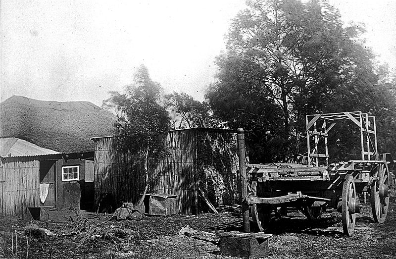 File:Trypanosomiasis, the back of our hut (Ubombo); RAMC 1242 Wellcome L0021203.jpg