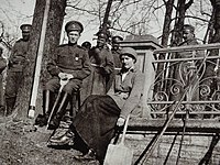 Tsarevich Alexei and Grand Duchess Tatiana in the Park at Tsarskoye Selo in 1917.jpg