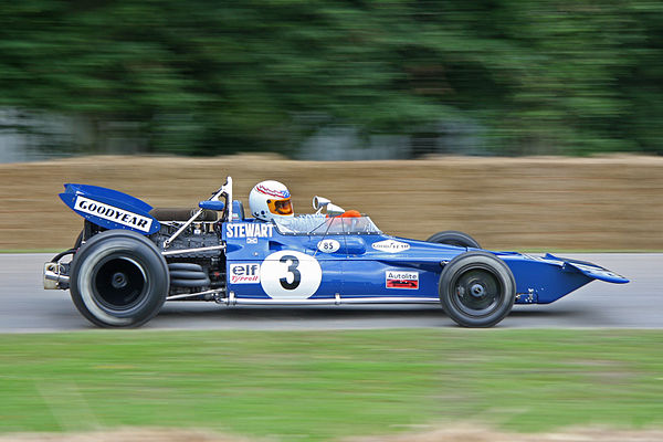 Tyrrell's first F1 car, the 001, being demonstrated at the 2008 Goodwood Festival of Speed