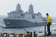 USS Arlington (LPD-24), the third U.S. Navy ship named for Arlington USS Arlington (LPD-24) underway in August 2014.JPG