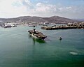 Lexington departing from Guantanamo Bay in 1991