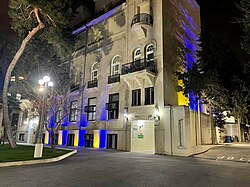 US Embassy in Baku illuminated with Ukrainian flag to stand united with Ukraine (1).jpg