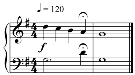 Urlinie in G with fermata on penultimate note. Play without fermata (help·info) & Play with (help·info) (compare with penultimate note at double the value (help·info))