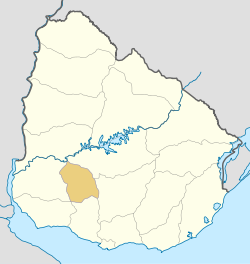 弗洛雷斯省在乌拉圭的位置