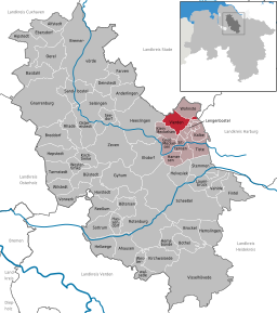 Läget för kommunen Vierden i Landkreis Rotenburg