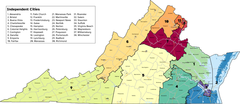 Virginia's congressional districts in effect since the 2022 elections