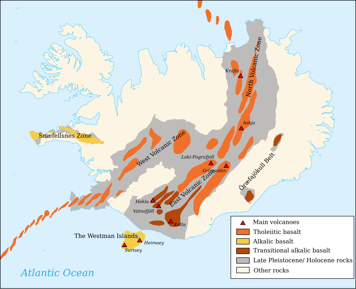 Volcanoes In Iceland Map Volcanism of Iceland   Wikipedia