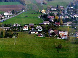 An aerial view of Juvigny