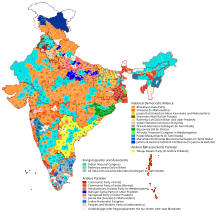 13th Lok Sabha (1999) Wahlergebnisse Indien 1999.svg