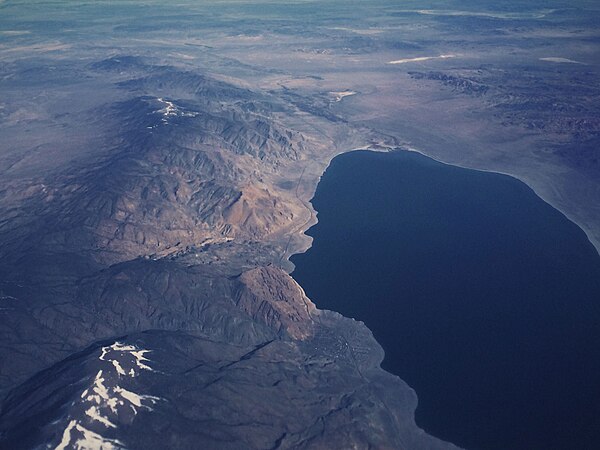 Walker Lake from the air, 2016/03/10