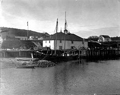 Warehouse and wharf in Kodiak, June 1908