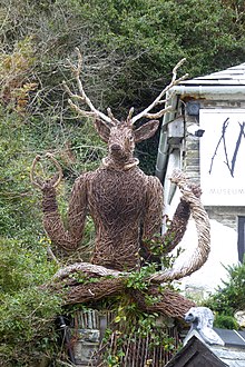 Wicker Horned God outside the Museum of Witchcraft and Magic.jpg
