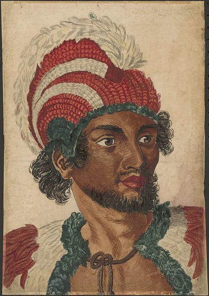 File:'A Man of the Sandwich Islands with His Helmet' (unknown artist, c. 1830).jpg