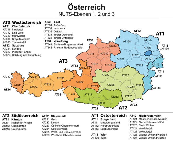 File:Österreich - NUTS1, NUTS2, NUTS3.png