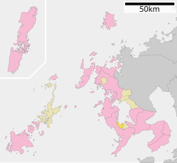 Togitsus läge i Nagasaki prefektur      Städer      Landskommuner