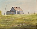Alfred C. Patstone, Settlers Cabin, painted in Saskatchewan, Canada
