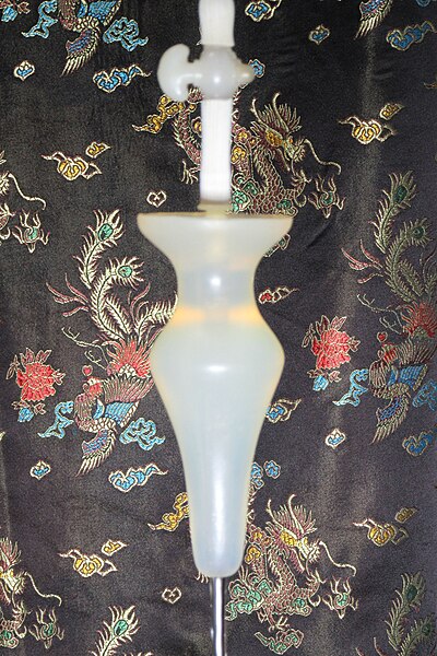 File:114-x-51 mm Concave Butt Plug Enema Nozzle Gushing Liquid.jpg