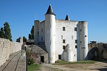 Donjon et chemin de ronde du mur d'enceinte du château.